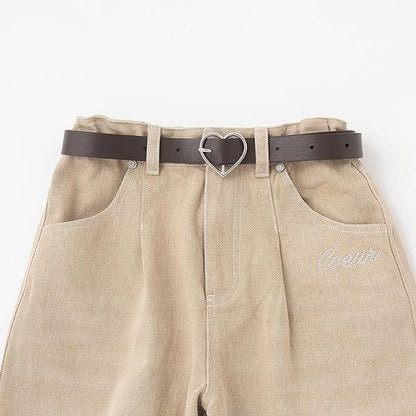 【Nico☆Petit刊載】附愛心腰帶水洗牛仔褲