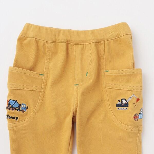 工程車輛圖案長款直筒褲