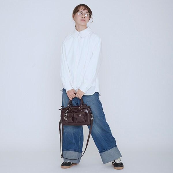 【AMI】卷邊寬鬆牛仔褲