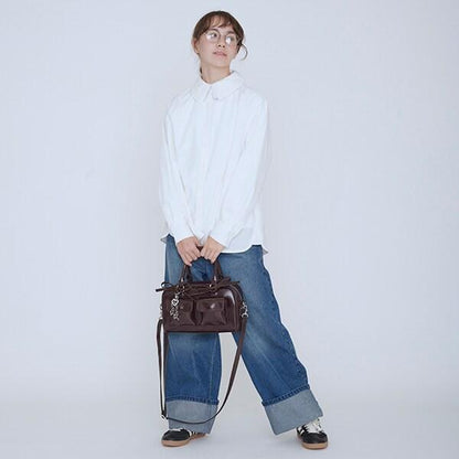 【AMI】卷邊寬鬆牛仔褲