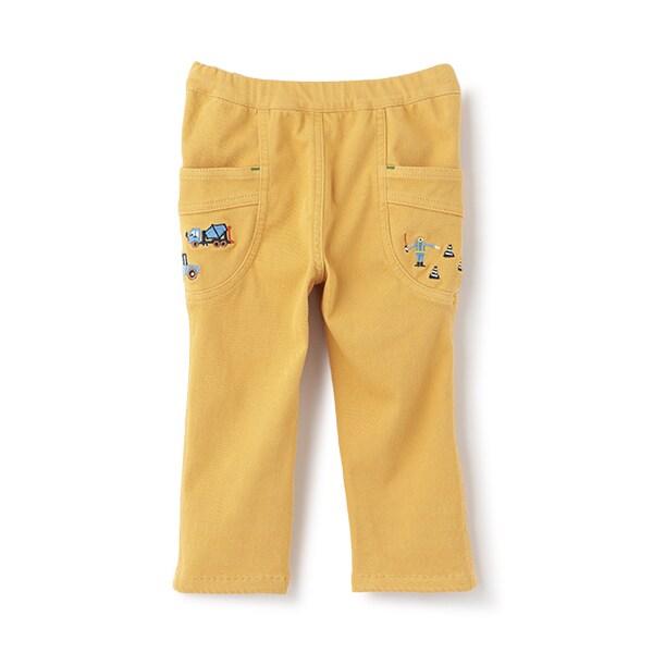 工程車輛圖案長款直筒褲