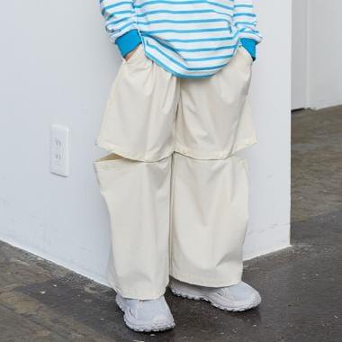 【可調節褲長2way】彈力休閒褲