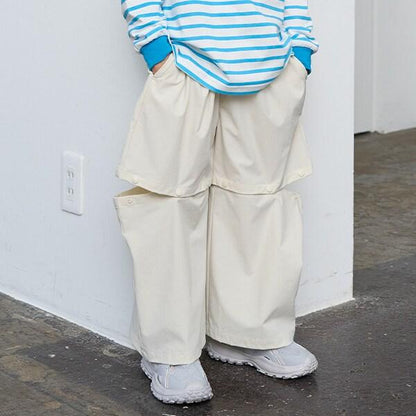 【可調節褲長2way】彈力休閒褲