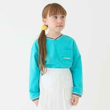 【防汙加工】天竺拼色條紋羅紋T恤