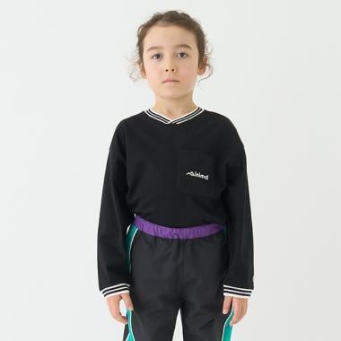 【防汙加工】天竺拼色條紋羅紋T恤