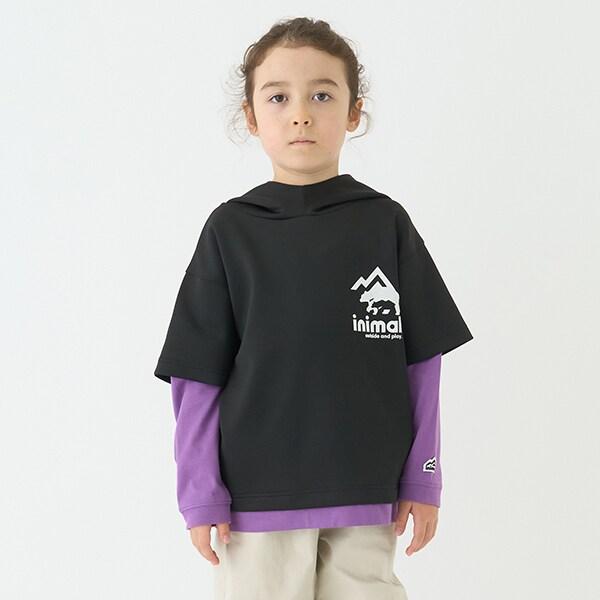 【防潑水】針織假兩件T恤連帽衫