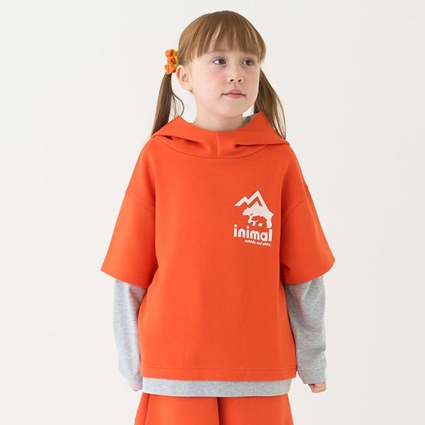 【防潑水】針織假兩件T恤連帽衫