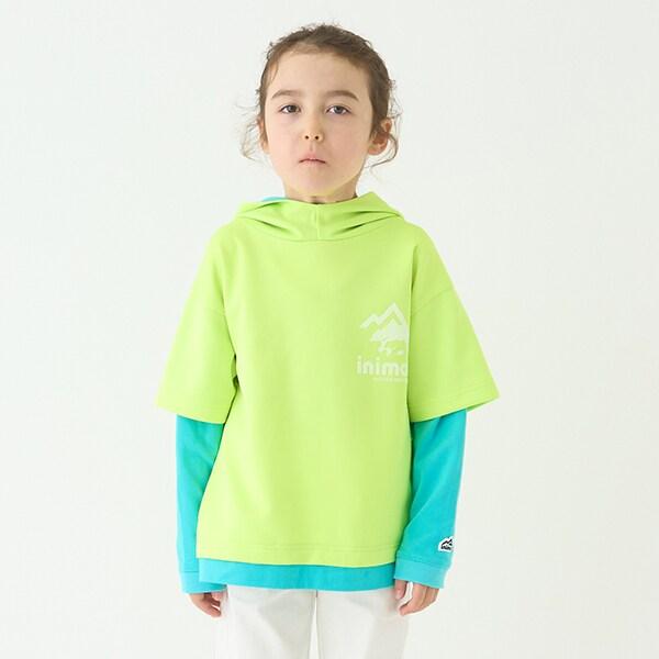 【防潑水】針織假兩件T恤連帽衫