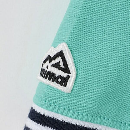 【防汙加工】天竺拼色條紋羅紋T恤