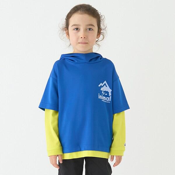 【防潑水】針織假兩件T恤連帽衫