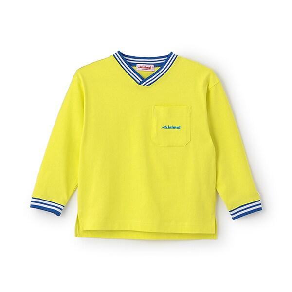 【防汙加工】天竺拼色條紋羅紋T恤