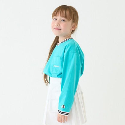 【防汙加工】天竺拼色條紋羅紋T恤