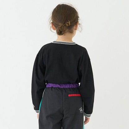 【防汙加工】天竺拼色條紋羅紋T恤