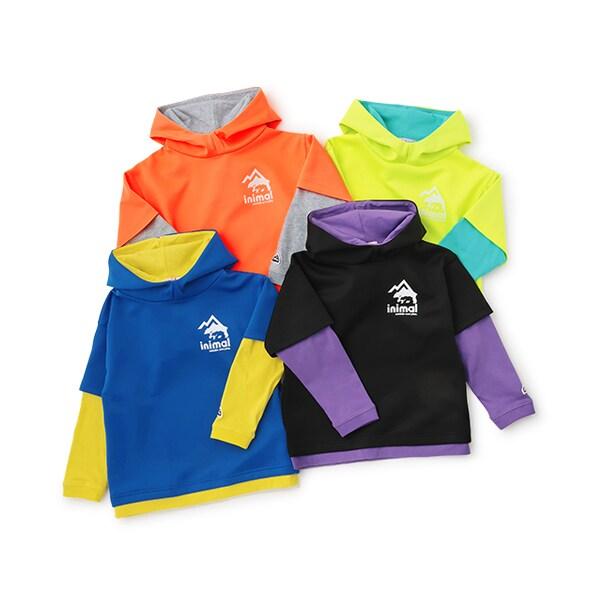 【防潑水】針織假兩件T恤連帽衫