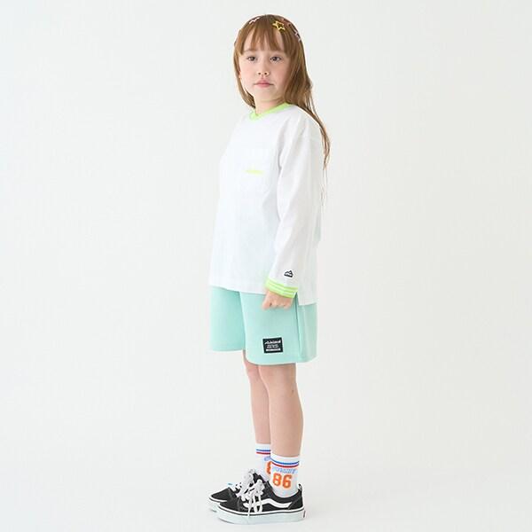 【防汙加工】天竺拼色條紋羅紋T恤