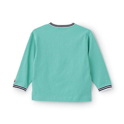 【防汙加工】天竺拼色條紋羅紋T恤