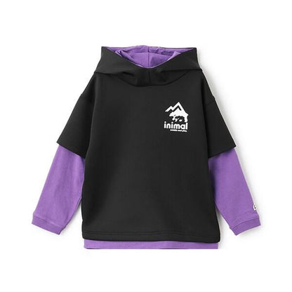 【防潑水】針織假兩件T恤連帽衫