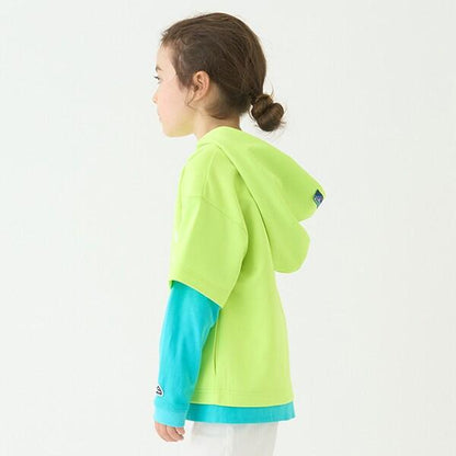 【防潑水】針織假兩件T恤連帽衫