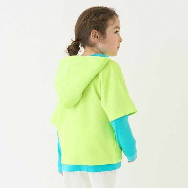 【防潑水】針織假兩件T恤連帽衫