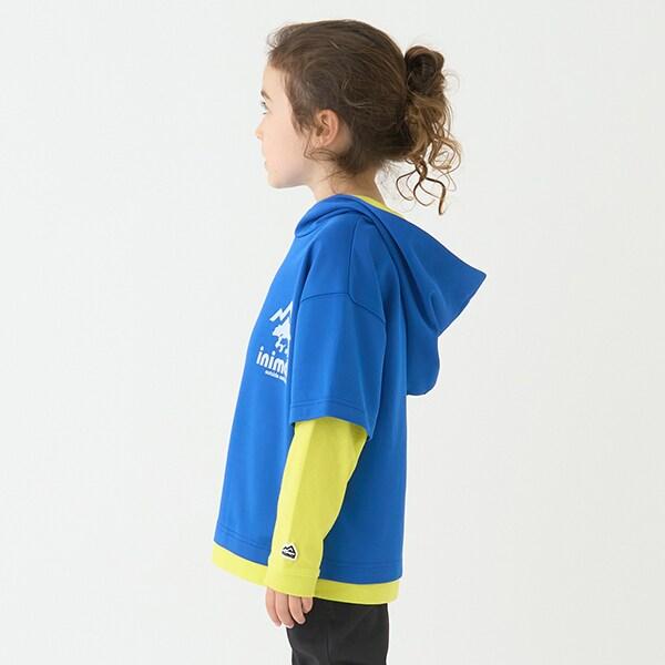 【防潑水】針織假兩件T恤連帽衫