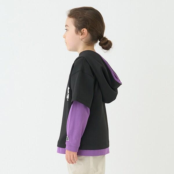 【防潑水】針織假兩件T恤連帽衫