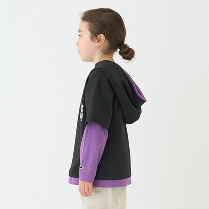 【防潑水】針織假兩件T恤連帽衫