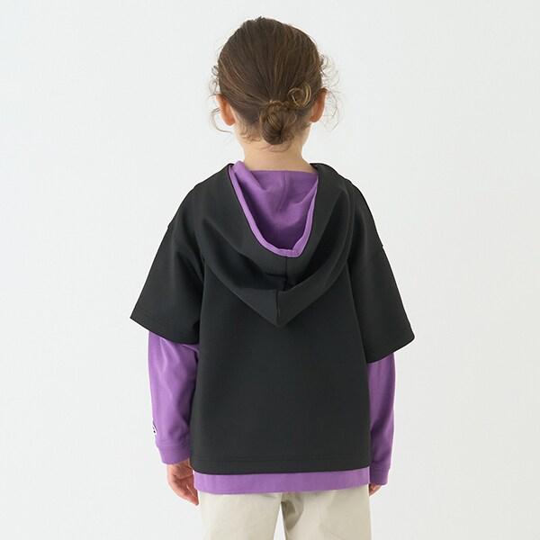 【防潑水】針織假兩件T恤連帽衫