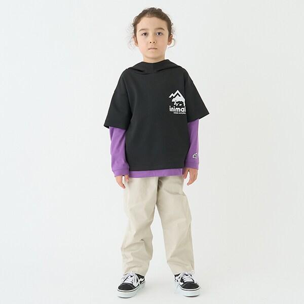 【防潑水】針織假兩件T恤連帽衫