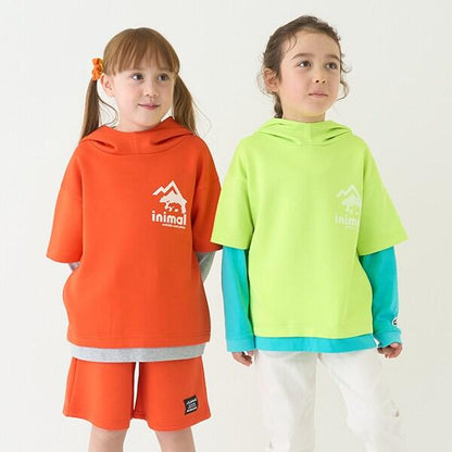 【防潑水】針織假兩件T恤連帽衫