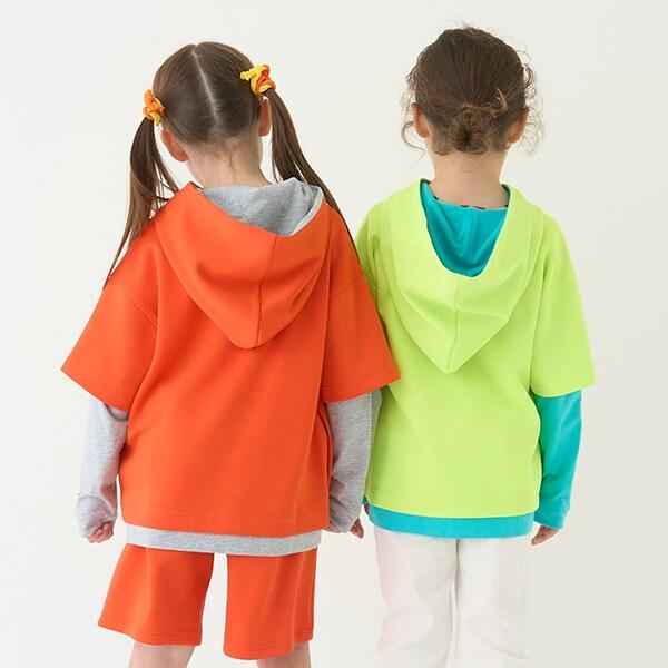 【防潑水】針織假兩件T恤連帽衫