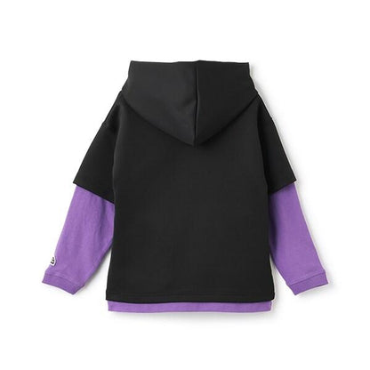 【防潑水】針織假兩件T恤連帽衫