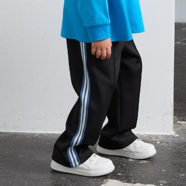 【可成套搭配】側邊條紋褶皺長褲