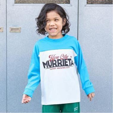 【舒適天竺】寬鬆版拼色字母印花T恤