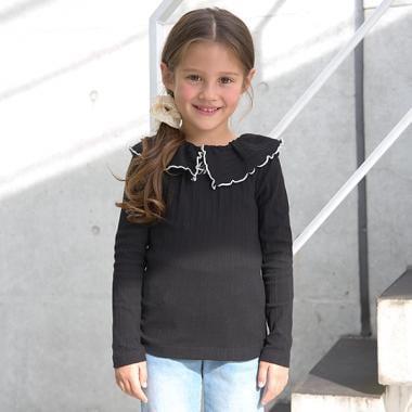 【前後皆可穿】帶領長袖T恤