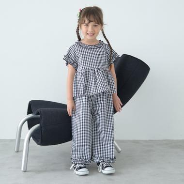 【套裝】荷葉邊襯衫&荷葉邊闊腿褲