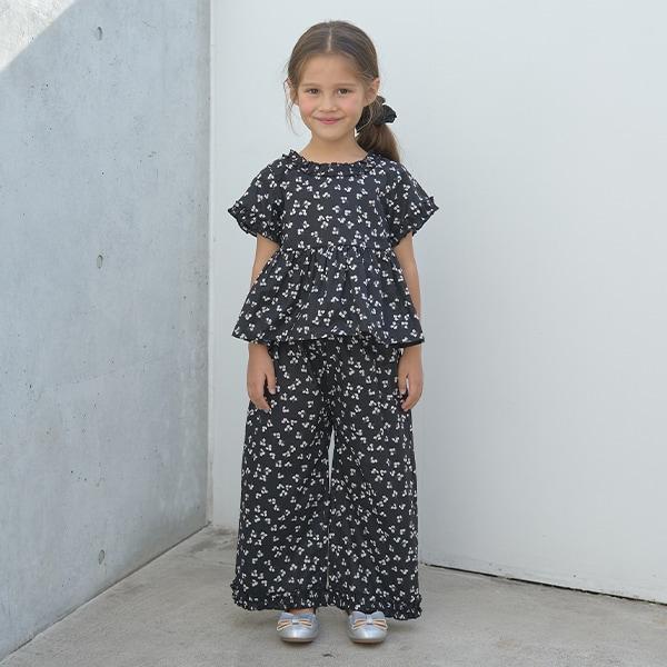 【套裝】荷葉邊襯衫&荷葉邊闊腿褲