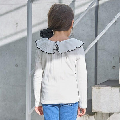 【前後皆可穿】帶領長袖T恤