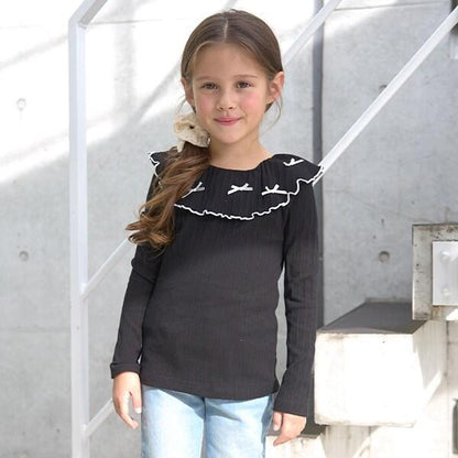 【前後皆可穿】帶領長袖T恤