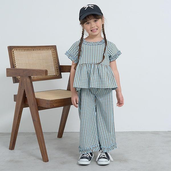 【套裝】荷葉邊襯衫&荷葉邊闊腿褲