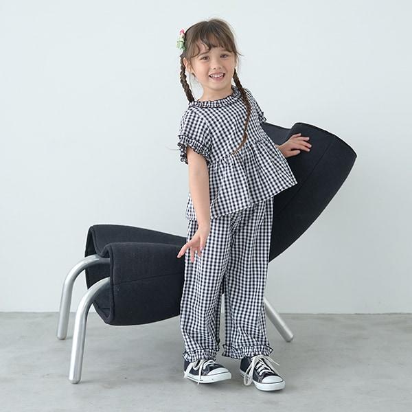 【套裝】荷葉邊襯衫&荷葉邊闊腿褲