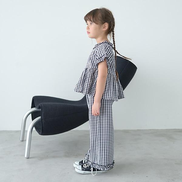 【套裝】荷葉邊襯衫&荷葉邊闊腿褲