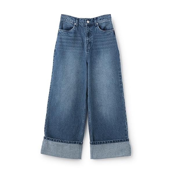 【AMI】卷邊寬鬆牛仔褲