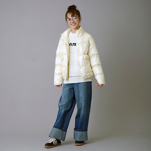 【AMI】卷邊寬鬆牛仔褲