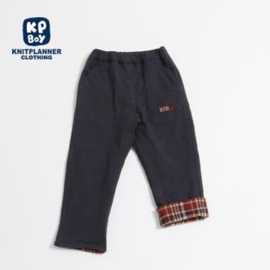 KPBOY可雙面穿內襯格紋長褲（90～140）
