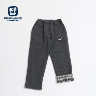 KPBOY可雙面穿內襯格紋長褲（90～140）