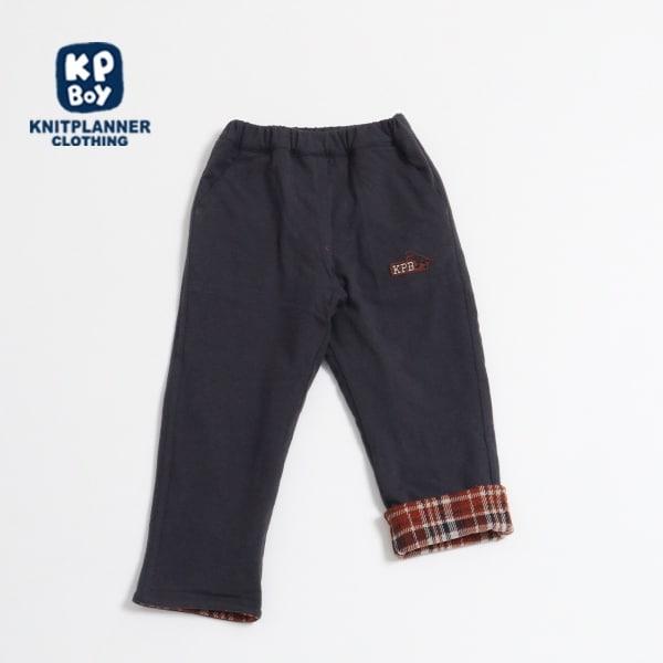 KPBOY可雙面穿內襯格紋長褲（90～140）