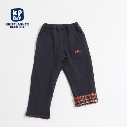 KPBOY可雙面穿內襯格紋長褲（90～140）
