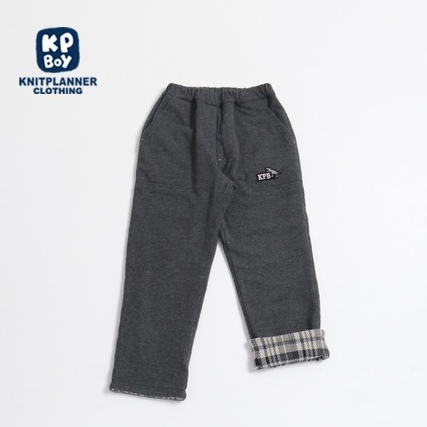 KPBOY可雙面穿內襯格紋長褲（90～140）