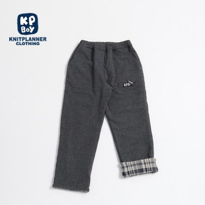 KPBOY可雙面穿內襯格紋長褲（90～140）