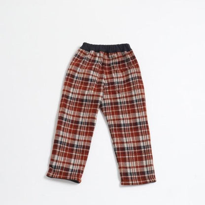 KPBOY可雙面穿內襯格紋長褲（90～140）